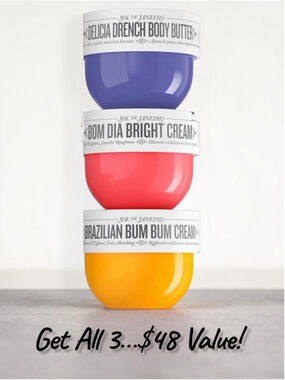 Sol de Janeiro Rio Mini Vanilla Body Cream Trio, New!